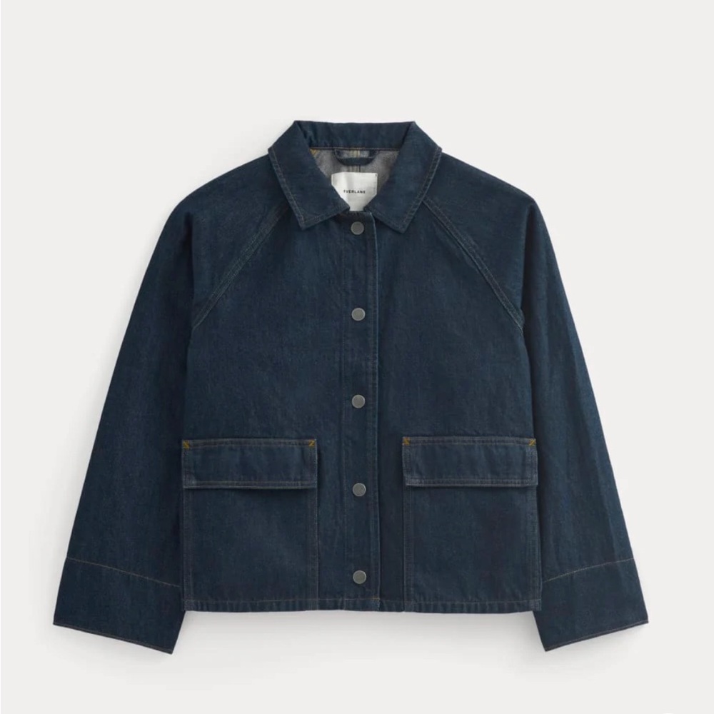 EVERLANE CROPPED DENIM JACKET, M - Picture 5 of 7